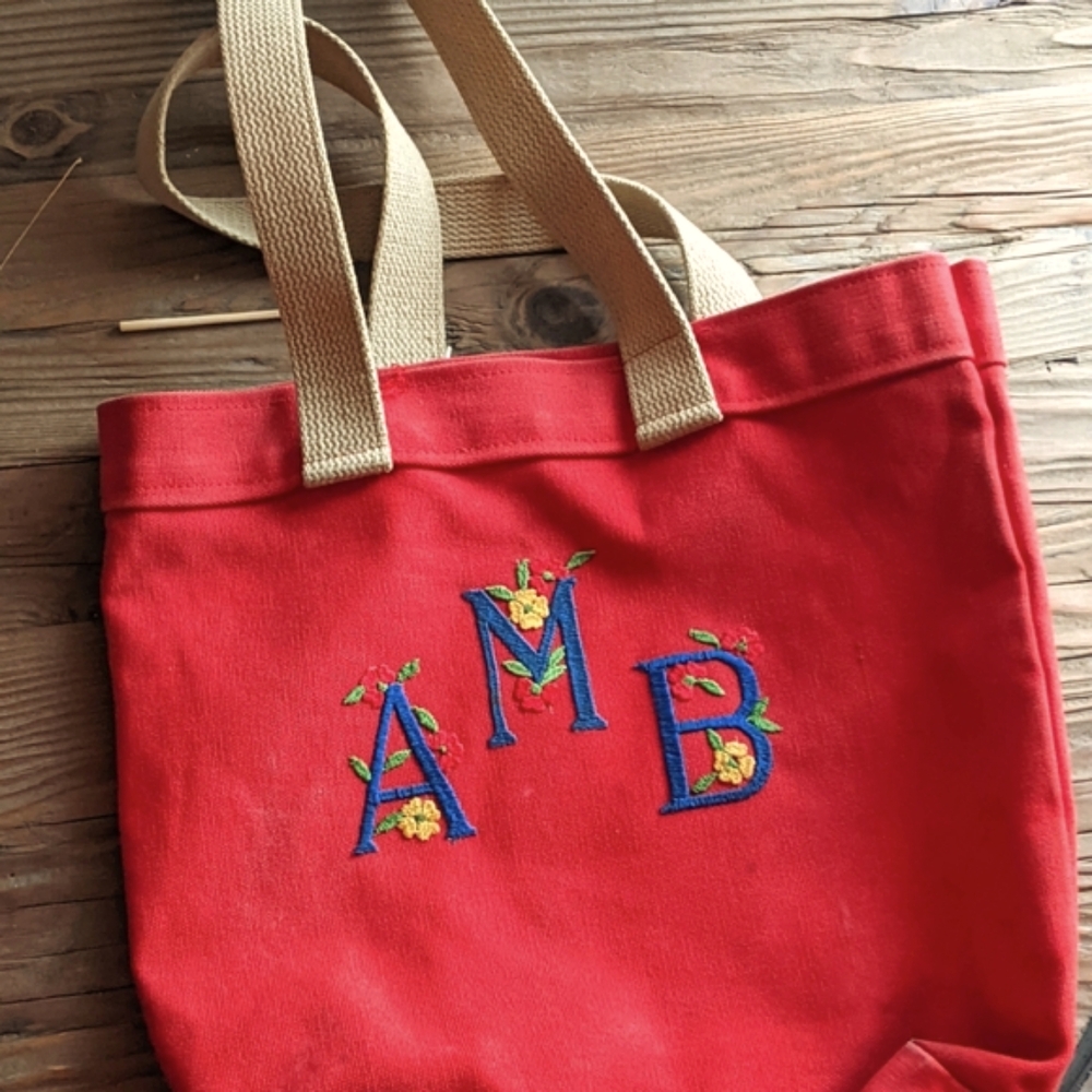 Monogrammed canvas bag